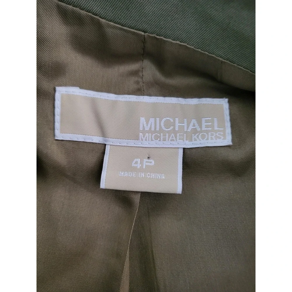 Michael Michael Kors Olive Green‎ Utility Jacket Size 4P Cotton Button Front...